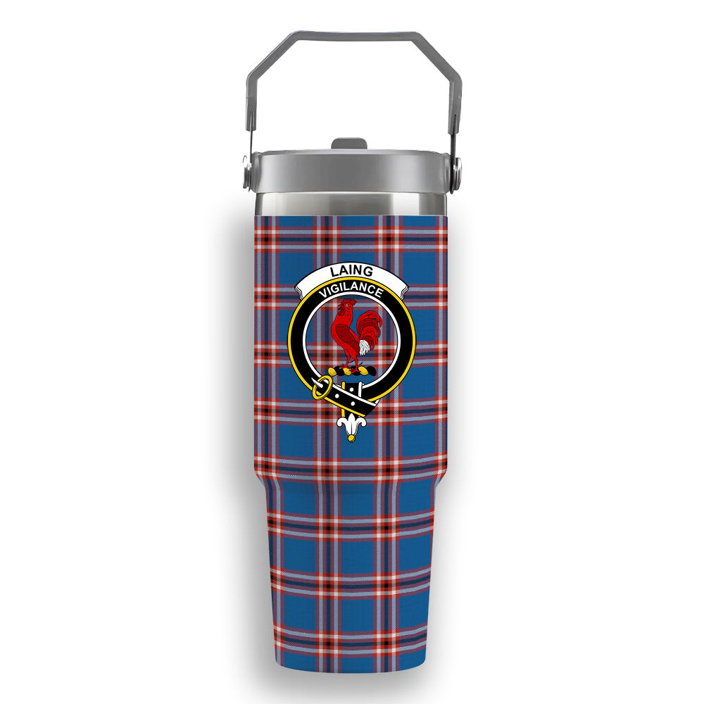 ScotsTee Shop Scottish Laing of Archiestown Ancient Crest Tartan Flip Straw Tumbler 20oz 30oz