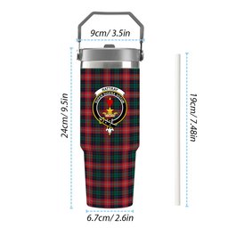 ScotsTee Shop Scottish Rattray of Lude Modern Crest Tartan Flip Straw Tumbler 20oz 30oz
