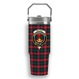 ScotsTee Shop Scottish Rattray of Lude Modern Crest Tartan Flip Straw Tumbler 20oz 30oz