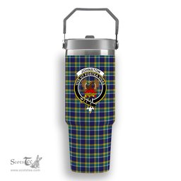 ScotsTee Shop Scottish Johnston Timothy Crest Tartan Flip Straw Tumbler 20oz 30oz