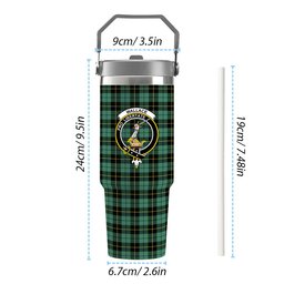 ScotsTee Shop Scottish Wallace Hunting Ancient Crest Tartan Flip Straw Tumbler 20oz 30oz