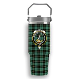 ScotsTee Shop Scottish Wallace Hunting Ancient Crest Tartan Flip Straw Tumbler 20oz 30oz