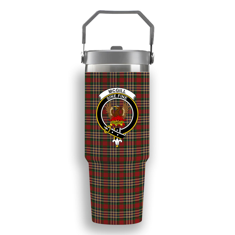 ScotsTee Shop Scottish McGill Crest Tartan Flip Straw Tumbler 20oz 30oz
