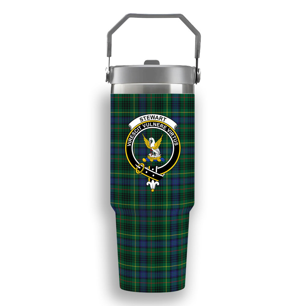 ScotsTee Shop Scottish Stewart Hunting Modern SC Crest Tartan Flip Straw Tumbler 20oz 30oz