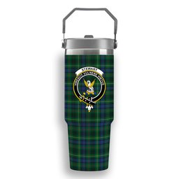 ScotsTee Shop Scottish Stewart Hunting Modern SC Crest Tartan Flip Straw Tumbler 20oz 30oz