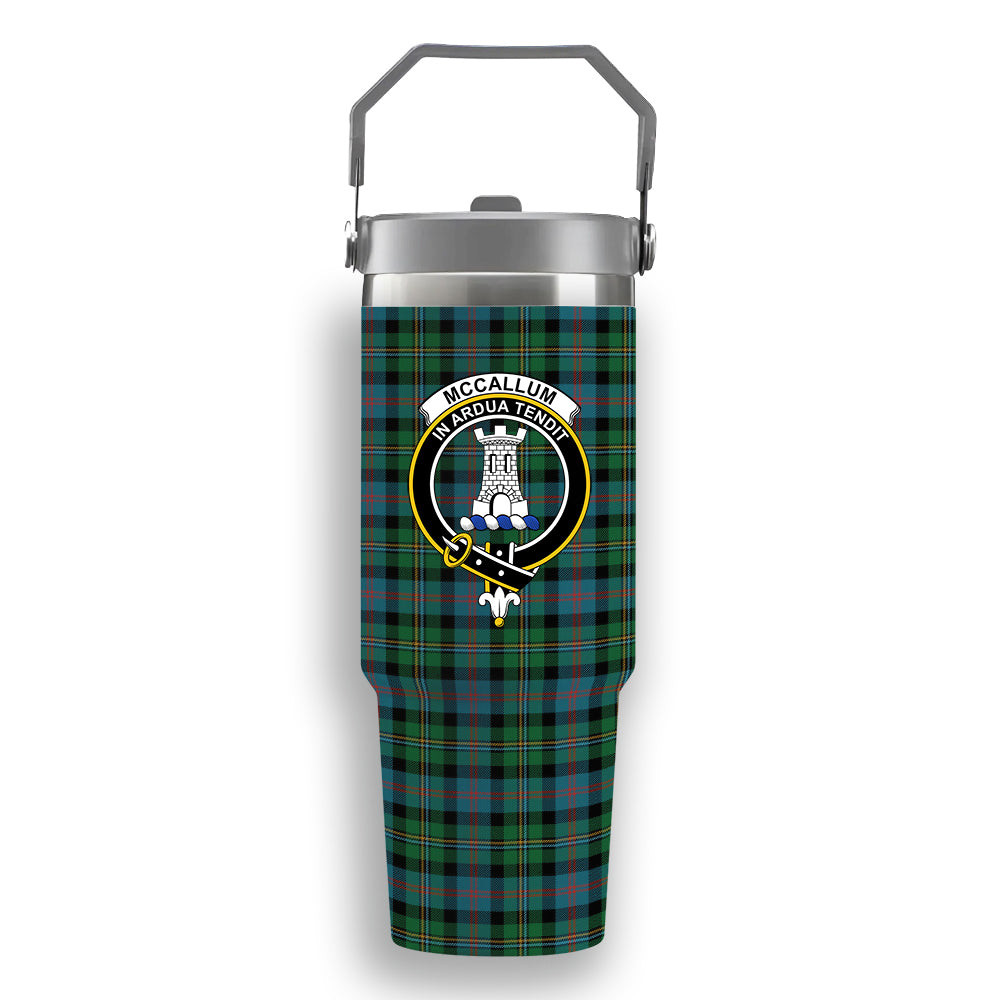 ScotsTee Shop Scottish McCallum Ancient Crest Tartan Flip Straw Tumbler 20oz 30oz