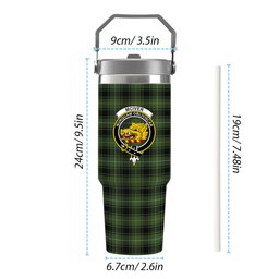 ScotsTee Shop Scottish McIver Hunting Crest Tartan Flip Straw Tumbler 20oz 30oz