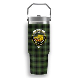 ScotsTee Shop Scottish McIver Hunting Crest Tartan Flip Straw Tumbler 20oz 30oz