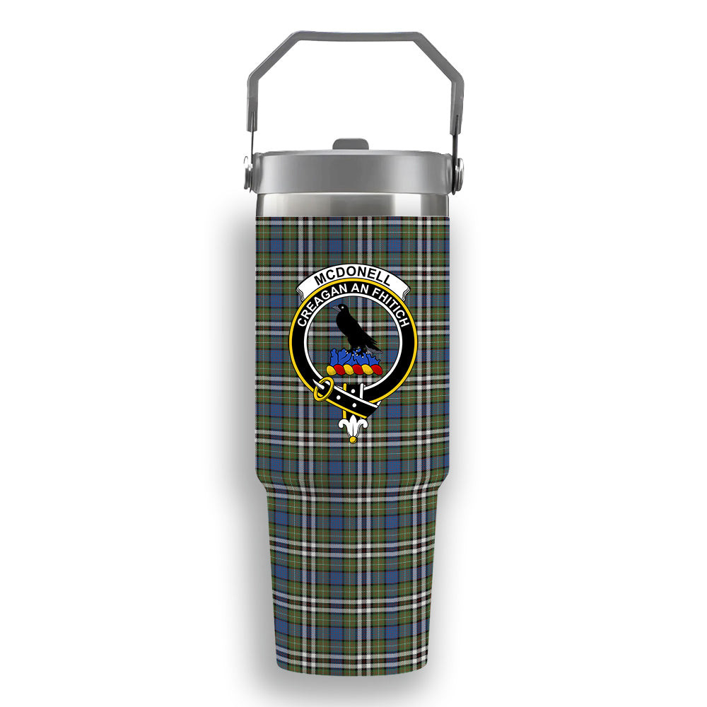 ScotsTee Shop Scottish McDonell of Glengarry Dress Ancient Crest Tartan Flip Straw Tumbler 20oz 30oz