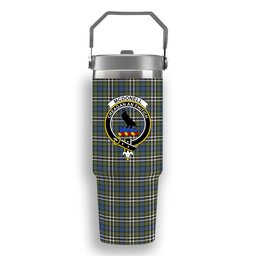 ScotsTee Shop Scottish McDonell of Glengarry Dress Ancient Crest Tartan Flip Straw Tumbler 20oz 30oz