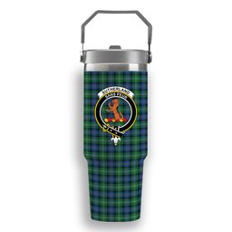 ScotsTee Shop Scottish Sutherland Old Ancient Crest Tartan Flip Straw Tumbler 20oz 30oz