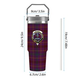 ScotsTee Shop Scottish McCall (Caithness) Crest Tartan Flip Straw Tumbler 20oz 30oz