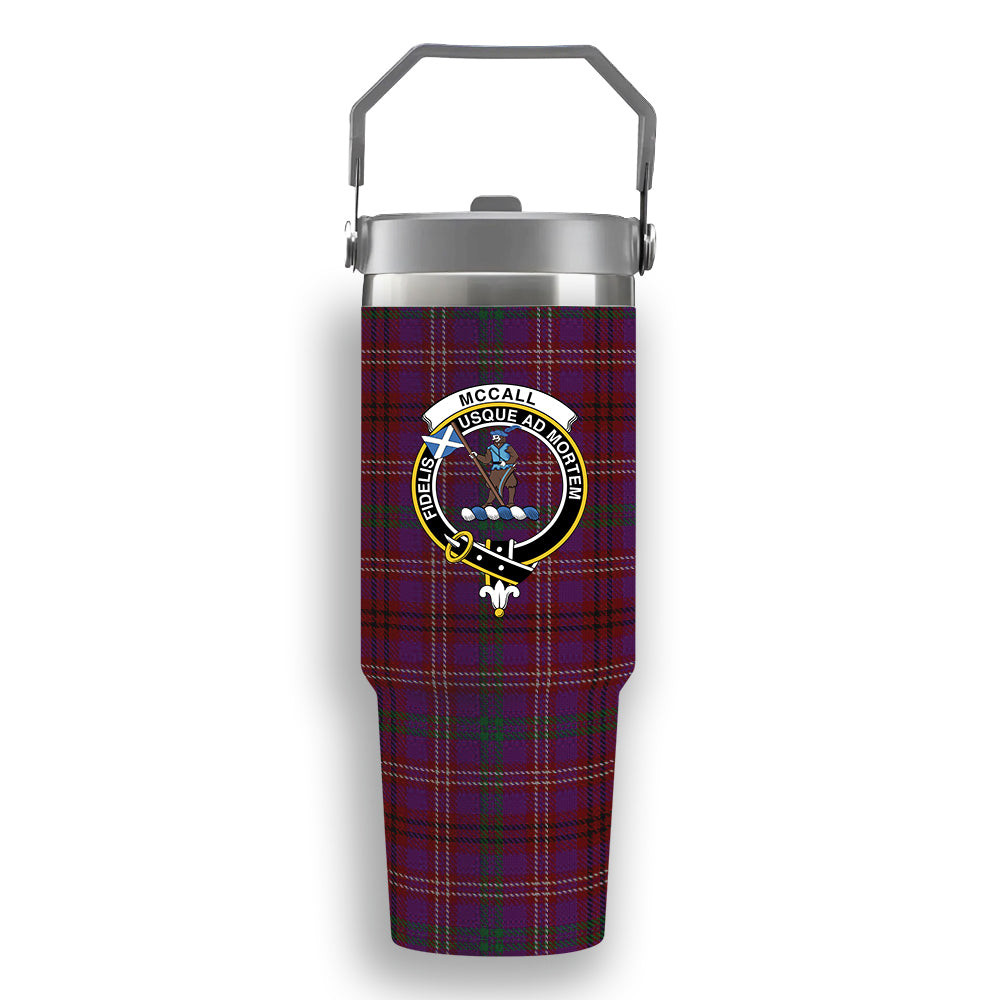 ScotsTee Shop Scottish McCall (Caithness) Crest Tartan Flip Straw Tumbler 20oz 30oz