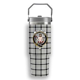 ScotsTee Shop Scottish McFarland Black White Ancient Crest Tartan Flip Straw Tumbler 20oz 30oz