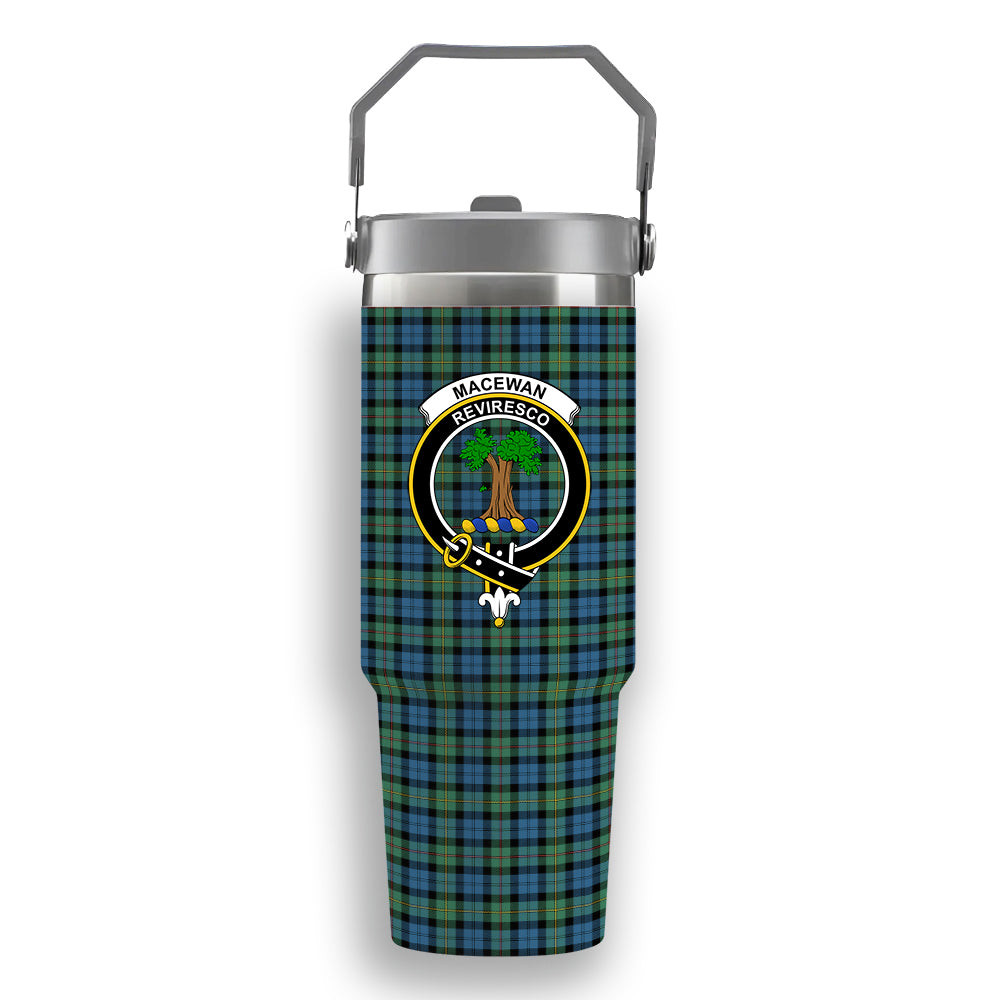 ScotsTee Shop Scottish MacEwen Ancient SC Crest Tartan Flip Straw Tumbler 20oz 30oz