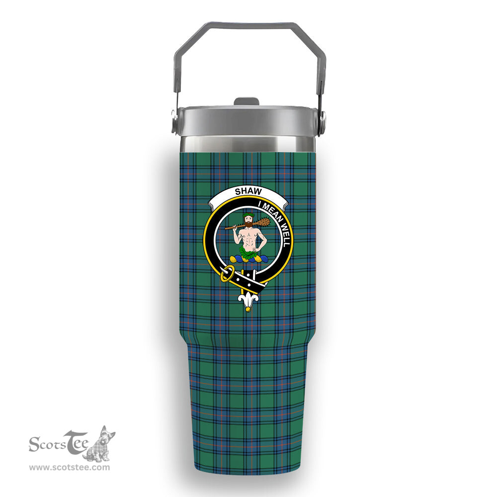 ScotsTee Shop Scottish Shaw Ancient Crest Tartan Flip Straw Tumbler 20oz 30oz