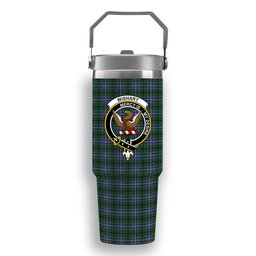 ScotsTee Shop Scottish Wishart Hunting SC Crest Tartan Flip Straw Tumbler 20oz 30oz