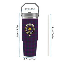 ScotsTee Shop Scottish Wardlaw Crest Tartan Flip Straw Tumbler 20oz 30oz