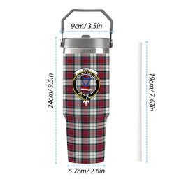 ScotsTee Shop Scottish Rose Dress Modern Crest Tartan Flip Straw Tumbler 20oz 30oz