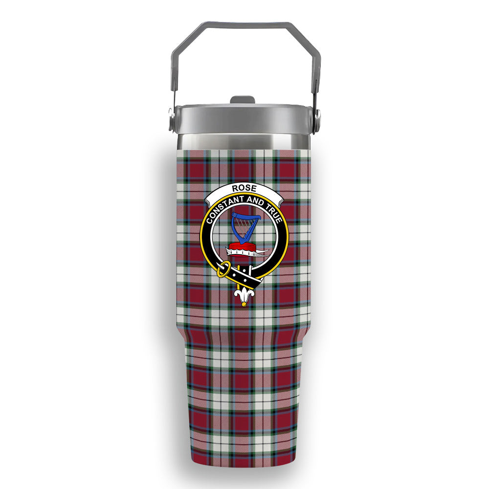 ScotsTee Shop Scottish Rose Dress Modern Crest Tartan Flip Straw Tumbler 20oz 30oz