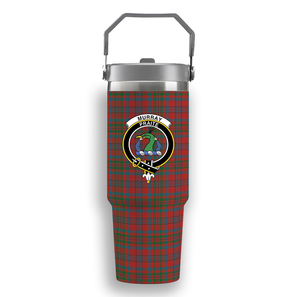 ScotsTee Shop Scottish Murray of Tullibardine Ancient Crest Tartan Flip Straw Tumbler 20oz 30oz