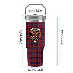 ScotsTee Shop Scottish Wishart Dress Crest Tartan Flip Straw Tumbler 20oz 30oz