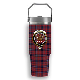 ScotsTee Shop Scottish Wishart Dress Crest Tartan Flip Straw Tumbler 20oz 30oz