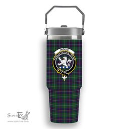ScotsTee Shop Scottish Inglis Crest Tartan Flip Straw Tumbler 20oz 30oz