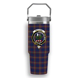 ScotsTee Shop Scottish MacLaine of Lochbuie Hunting Modern Crest Tartan Flip Straw Tumbler 20oz 30oz