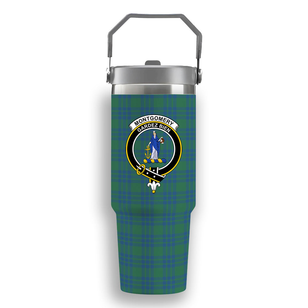 ScotsTee Shop Scottish Montgomery Ancient Crest Tartan Flip Straw Tumbler 20oz 30oz
