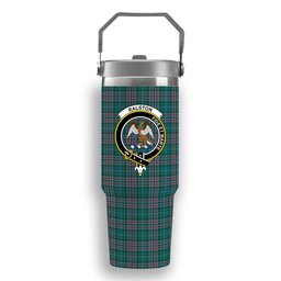 ScotsTee Shop Scottish Ralston USA Modern Crest Tartan Flip Straw Tumbler 20oz 30oz