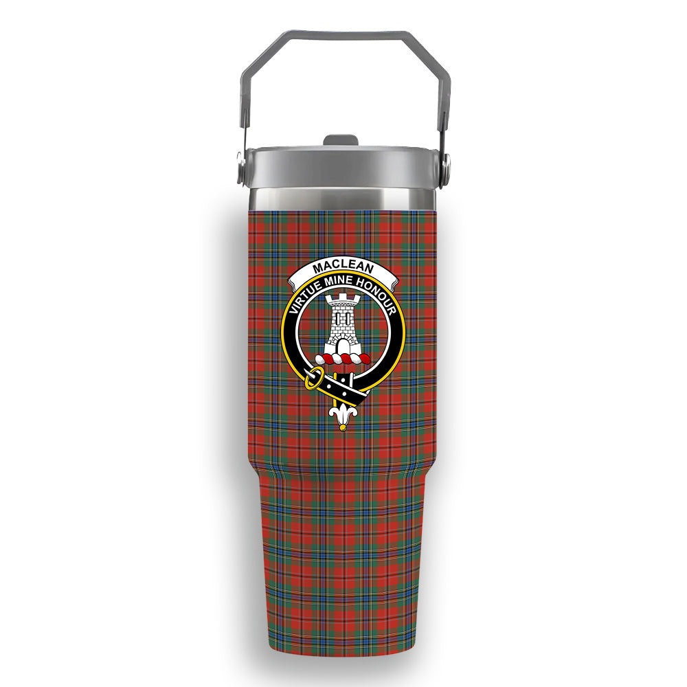 ScotsTee Shop Scottish MacLean of Duart Ancient Crest Tartan Flip Straw Tumbler 20oz 30oz