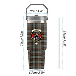 ScotsTee Shop Scottish MacLeod Of Harris Weathered Crest Tartan Flip Straw Tumbler 20oz 30oz