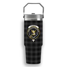 ScotsTee Shop Scottish Stewart Mourning 1880 Crest Tartan Flip Straw Tumbler 20oz 30oz