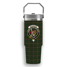 ScotsTee Shop Scottish MacKinnon Hunting 2 Crest Tartan Flip Straw Tumbler 20oz 30oz