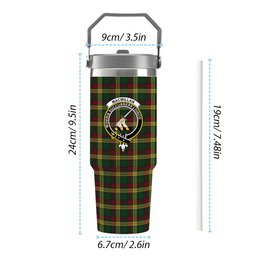 ScotsTee Shop Scottish MacMillan Ancient Crest Tartan Flip Straw Tumbler 20oz 30oz