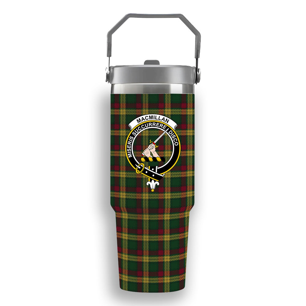 ScotsTee Shop Scottish MacMillan Ancient Crest Tartan Flip Straw Tumbler 20oz 30oz