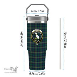 ScotsTee Shop Scottish Hunter of Hunterston Modern Crest Tartan Flip Straw Tumbler 20oz 30oz