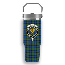 ScotsTee Shop Scottish Sinclair-Brown Ancient Crest Tartan Flip Straw Tumbler 20oz 30oz