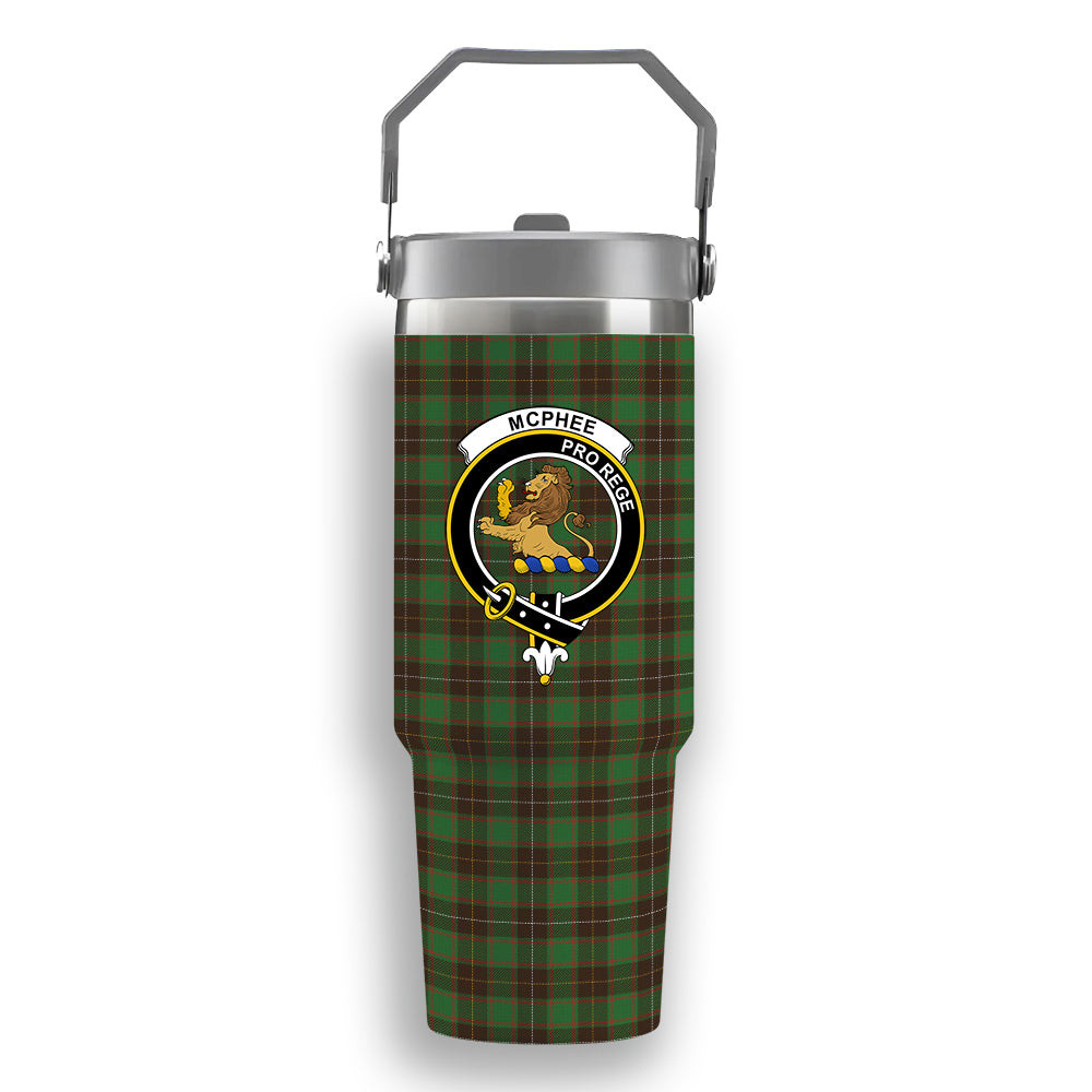 ScotsTee Shop Scottish McPhee Hunting Ancient Crest Tartan Flip Straw Tumbler 20oz 30oz