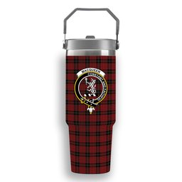 ScotsTee Shop Scottish MacQueen Crest Tartan Flip Straw Tumbler 20oz 30oz