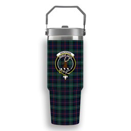 ScotsTee Shop Scottish MacPhail Hunting Modern Crest Tartan Flip Straw Tumbler 20oz 30oz