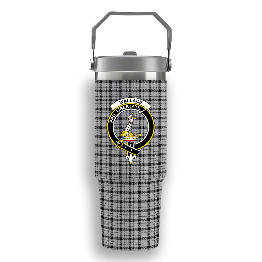 ScotsTee Shop Scottish Wallace Dress Crest Tartan Flip Straw Tumbler 20oz 30oz