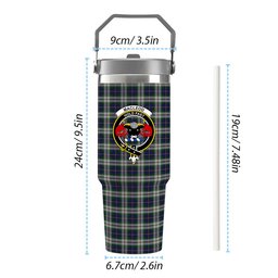 ScotsTee Shop Scottish MacLeod Of Californian Crest Tartan Flip Straw Tumbler 20oz 30oz