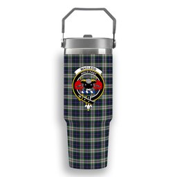ScotsTee Shop Scottish MacLeod Of Californian Crest Tartan Flip Straw Tumbler 20oz 30oz