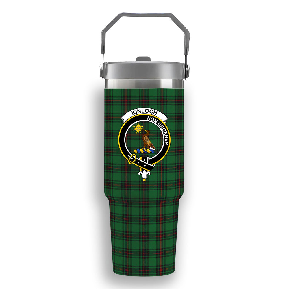 ScotsTee Shop Scottish Kinloch Crest Tartan Flip Straw Tumbler 20oz 30oz