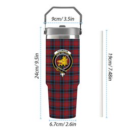 ScotsTee Shop Scottish Thomson 2 Crest Tartan Flip Straw Tumbler 20oz 30oz