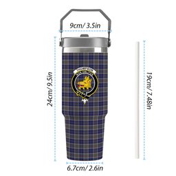 ScotsTee Shop Scottish Thompson Variant Crest Tartan Flip Straw Tumbler 20oz 30oz