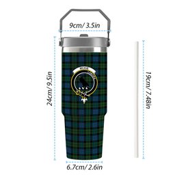 ScotsTee Shop Scottish McKie Crest Tartan Flip Straw Tumbler 20oz 30oz