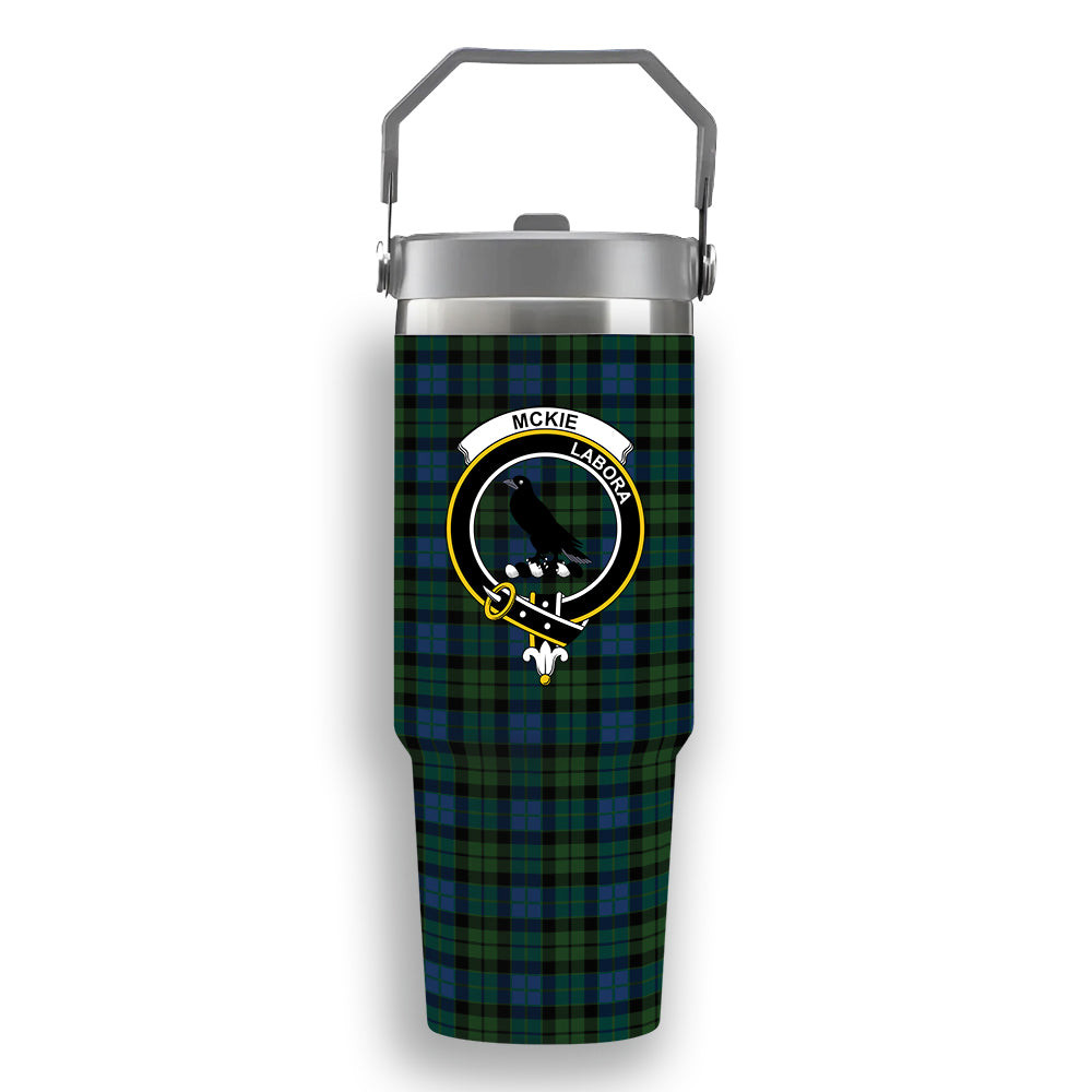 ScotsTee Shop Scottish McKie Crest Tartan Flip Straw Tumbler 20oz 30oz